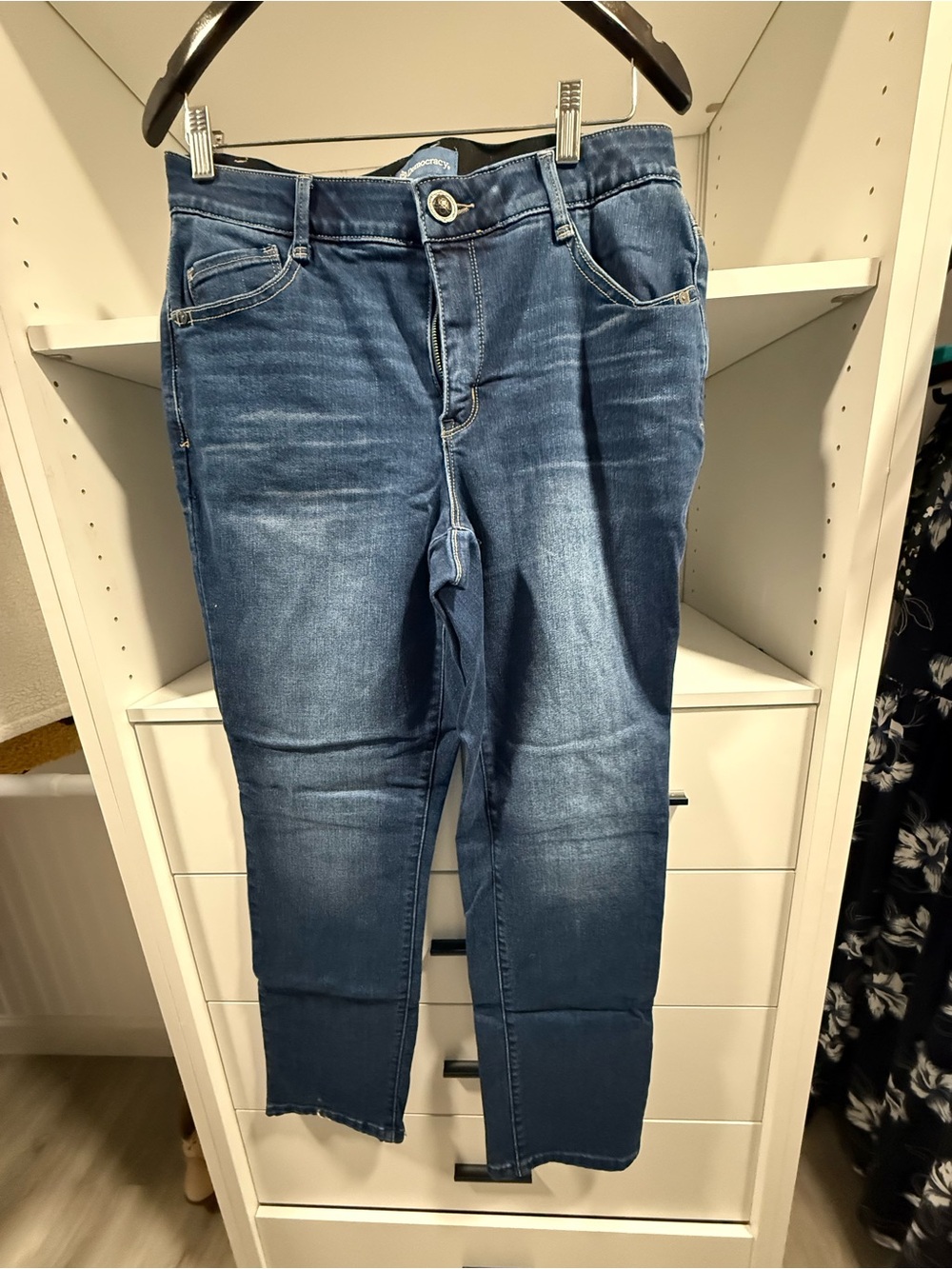 Democracy Slim Straight Blue Jeans